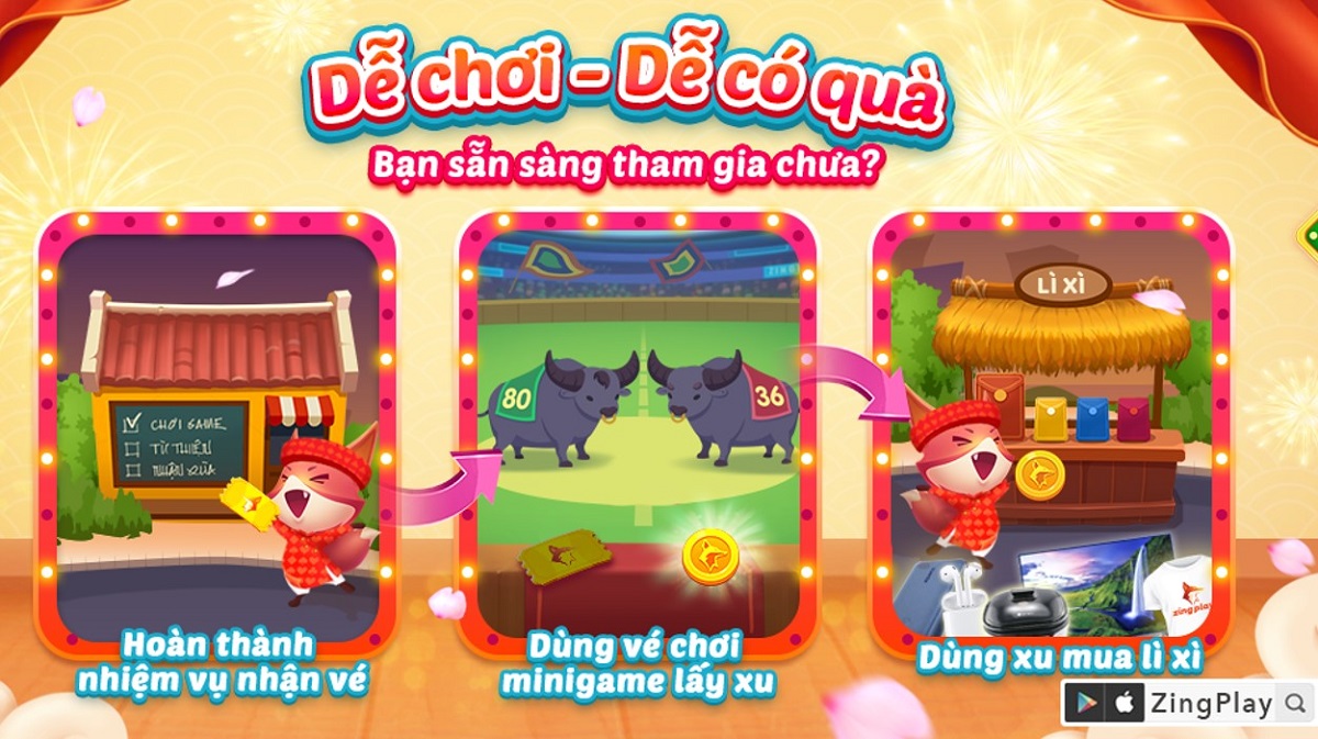 ZingPlay “chơi lớn” Tết Nhâm Dần: Game thủ cứ tham gia là có quà tặng