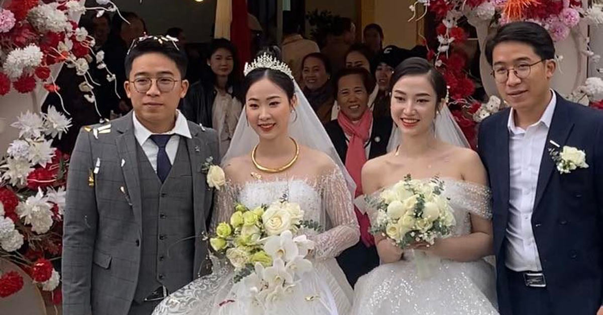 Hai anh em sinh đôi ở Nghệ An cưới vợ cùng một ngày