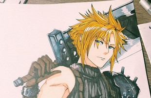 Cter trổ tài vẽ Cloud Strife trong Final Fantasy VII Remake siêu đẹp