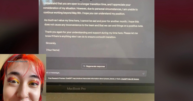 ChatGPT viết mail xin nghỉ việc vì “buồn và nghèo” gây choáng