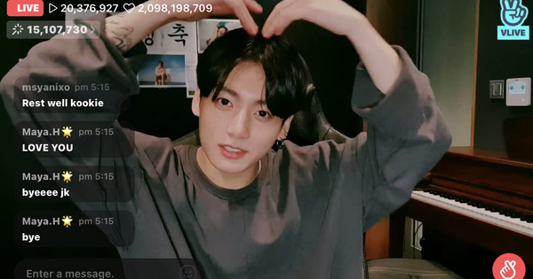 Jungkook (BTS) livestream thu về lượng tương tác siêu khủng, phá vỡ luôn kỷ lục của bản thân trên Vlive