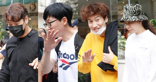 Dàn Running Man rời khách sạn đi tổng duyệt: Ngã ngửa vì tóc của Lee Kwang Soo, Hổ cười tít nhưng Ji Hyo sao thế này?