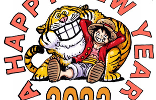 One Piece lên báo Nhật, mở màn 2022 tác giả Oda vẽ tặng fan bức tranh năm con Hổ