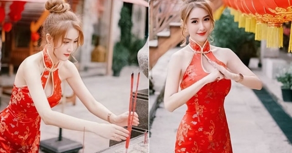 Diện đồ quá hở khi lễ chùa đầu năm, hot girl bị chỉ trích nặng nề