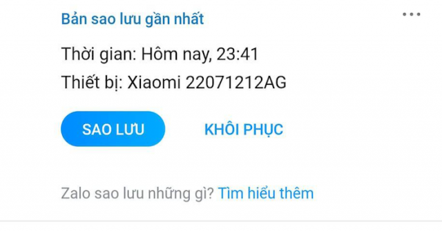 Làm gì khi quên mật khẩu bản sao lưu dữ liệu Zalo?