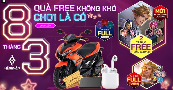 Liên Quân Mobile trở lại trong tuần sự kiện mừng 8/3 mang tên - Quà Free không khó chơi là có