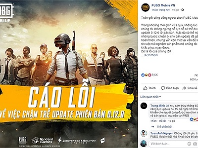 VNG chính thức lên tiếng XIN LỖI toàn thể game thủ PUBG Mobile Việt Nam về sự cố chậm trễ update phiên bản 0.12.0