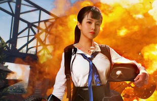 Lại nóng mắt với cosplay PUBG mặt học sinh nhưng lại ngực... khủng