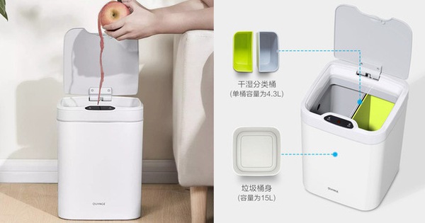 Xiaomi ra mắt thùng rác thông minh: Tự động đóng⁄mở, thiết kế 2 ngăn, pin 3 tháng, giá 340.000 đồng