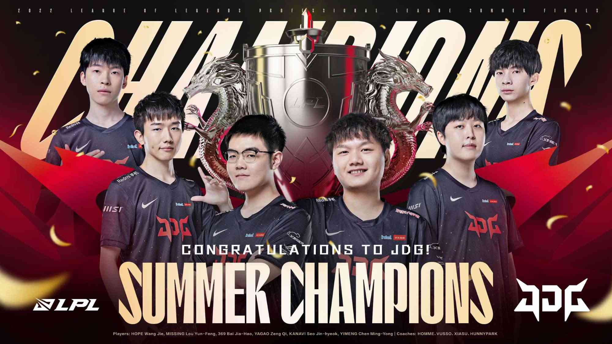 JD Gaming đánh gục Top Esports và trở thành nhà vô địch LPL Mùa Hè 2022