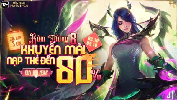 Quy đổi RP – Phá cỗ Trung Thu, Nhận tới 80% giá trị quy đổi từ 10:05 02/10 đến 23:59 07/10