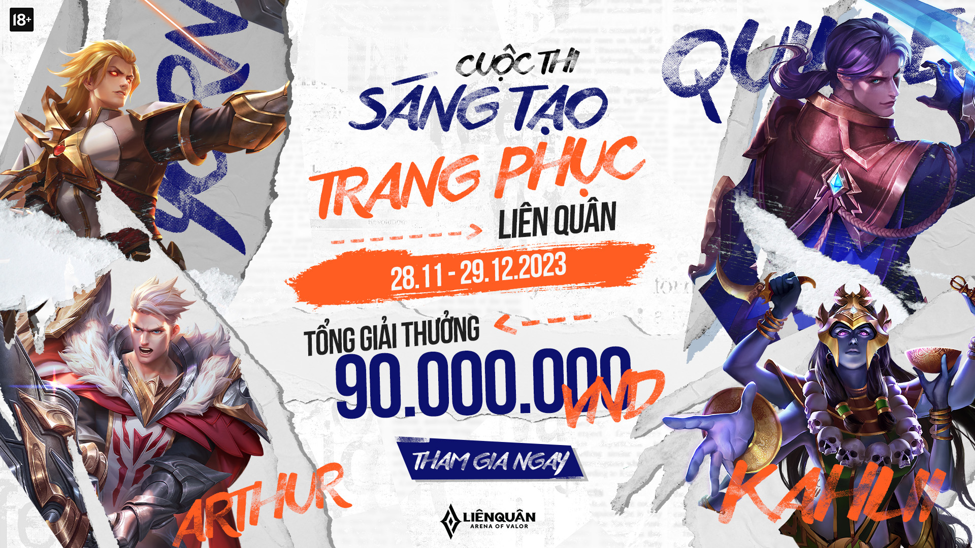 Cuộc thi Sáng Tạo Trang Phục Liên Quân 2023 với tổng giá trị giải thưởng lên tới 90.000.000 VNĐ