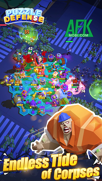 Phòng thủ zombie bằng cách sắp xếp các khối lục giác trong Puzzle Defense