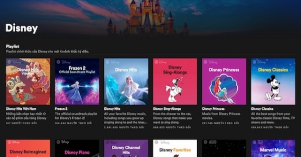 Thế giới Disney kỳ diệu xuất hiện trên ứng dụng nghe nhạc Spotify