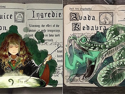 Thế giới ma thuật Harry Potter đầy màu sắc diệu kỳ dưới nét vẽ của họa sỹ Brazil