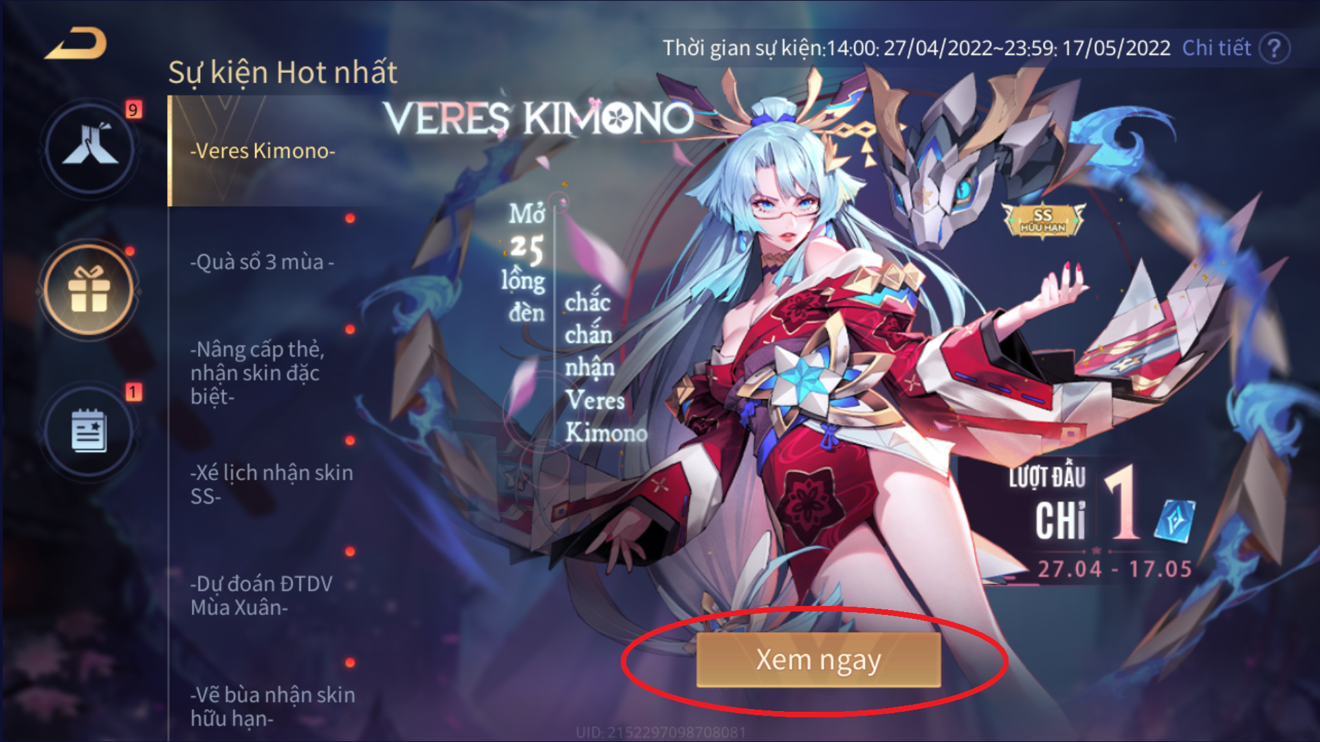 Liên Quân Mobile: Sở hữu trang phục Veres Kimono với giá rẻ như cho