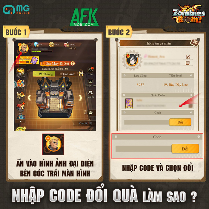 Tổng hợp gift code game Zombies Boom！- Cuộc Chiến Z mới nhất trong tháng