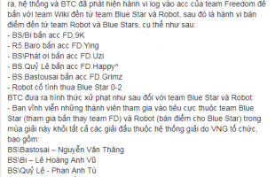 [CFL] Cấm thi đấu vĩnh viễn 2 team Blue Star và Wiki do “bắn hộ” trong giải đấu Pro League 2018 season 2