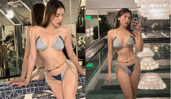 Pose dáng sương sương với bikini, hoa hậu Kỳ Duyên lại gây bão mạng