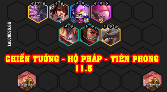 Đấu Trường Chân Lý: Hướng dẫn đội hình Tiên Phong – Hộ Pháp – Chiến Tướng leo rank 11.5