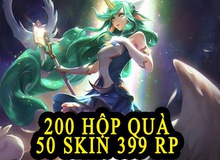 Cơ hội quay thưởng 200 Hộp quà bí ẩn, 50 skin 399 RP tự chọn LMHT