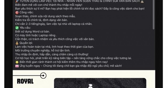 Hối hận không kịp với chiêu tuyển dụng "việc nhẹ lương cao" trên Facebook