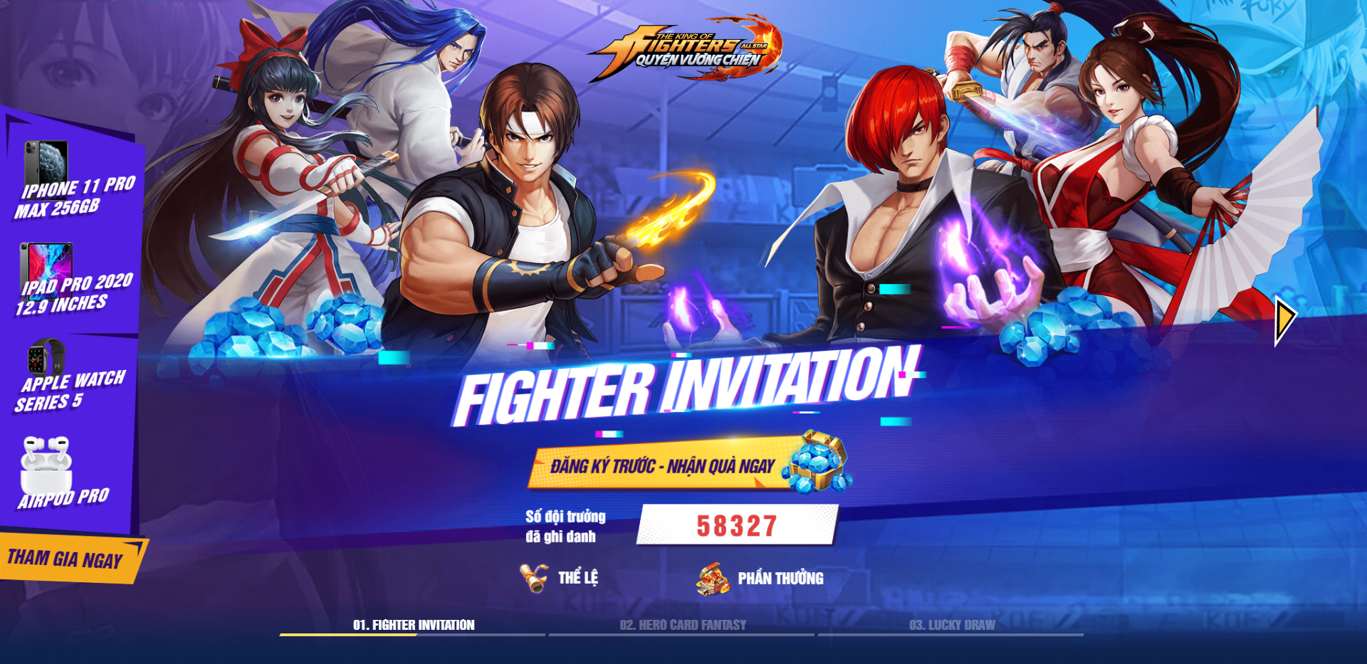 KOF AllStar VNG – Quyền Vương Chiến mở đăng ký trước: Rủ thêm bạn, nhận thêm quà