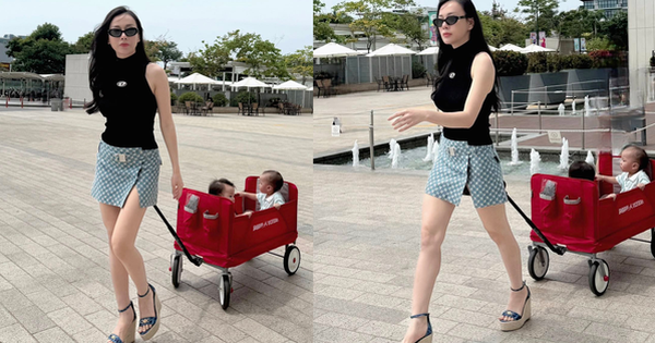 Mẹ bỉm "slay" nhất mùa hè gọi tên Phương Oanh: Dắt 2 con sinh đôi đi dạo phố mà sang chảnh hết sức
