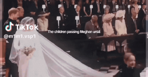 Khoảnh khắc Meghan cúi đầu trước Công chúa Charlotte ngay trong đám cưới của mình gây sốt mạng xã hội