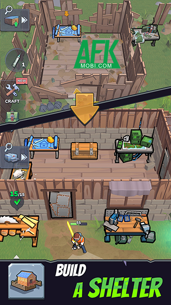 Zombie Slasher: Survival RPG cho game thủ tự tay xây dựng khu trú ẩn trong thế giới tận thế