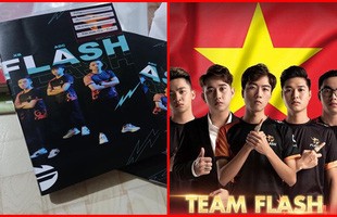 Fan cuồng Team Flash Liên Quân Mobile in hình ảnh đội tuyển lên vở để 