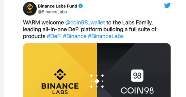 Coin98 - Một dự án tiền mã hóa của người Việt bất ngờ được Binance Labs tuyên bố rót vốn đầu tư