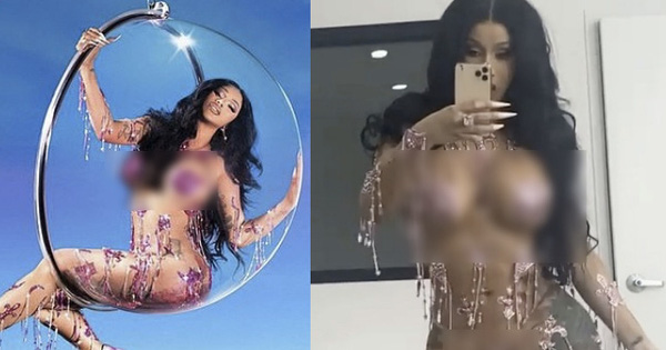 Tranh cãi nảy lửa Cardi B dán độc sticker che vùng nhạy cảm, lộ 98% body phồn thực trên Instagram