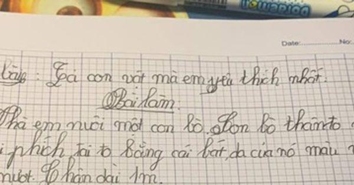 Bài văn miêu tả con vật yêu thích của học sinh tiểu học khiến dân tình cười lăn