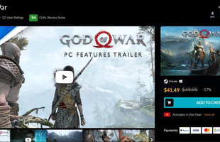 Vừa ra mắt được 1 tháng, God of War 2018 PC đã được giảm giá cực mạnh