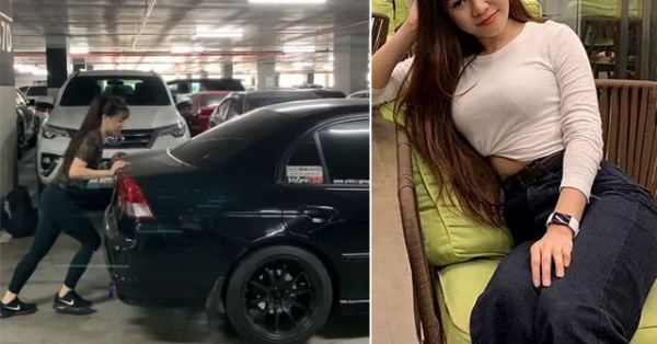 Bạn gái Văn Lâm dùng tay không đẩy xe ô tô và cái kết