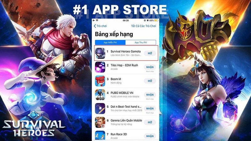 Vượt mặt Boom M, Survival Heroes leo lên Top 1 BXH App Store