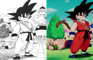 Dragon Ball: So sánh ảnh đen trắng với bản gốc anime, kẻ tám lạng người nửa cân, Goku vẫn quá 