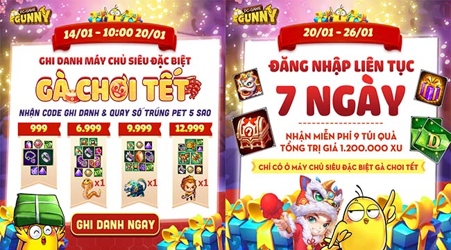 Gunny huyền thoại mở máy chủ khủng “Gà Chơi Tết” với vô vàn sự kiện hấp dẫn