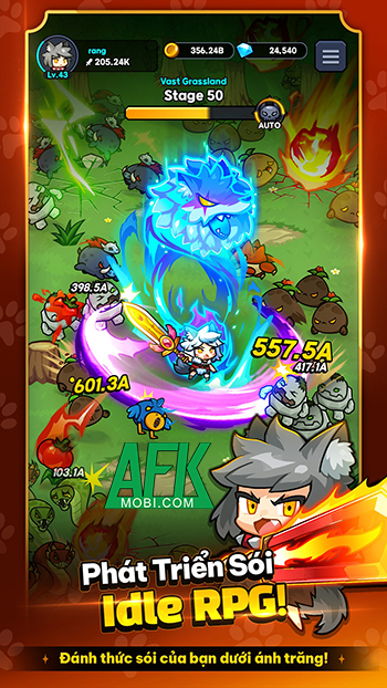 Phát triển cô nàng chiến binh người sói trong game Go Go Wolf! – Idle RPG