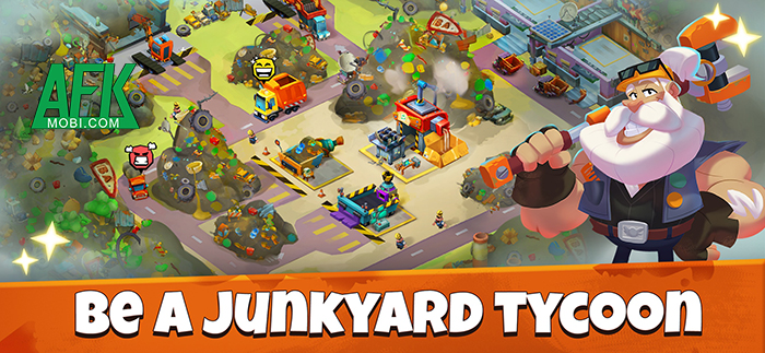 Idle Junkyard Tycoon: Be Rich! cho bạn kinh doanh qua việc quản lý cơ sở tái chế phế liệu