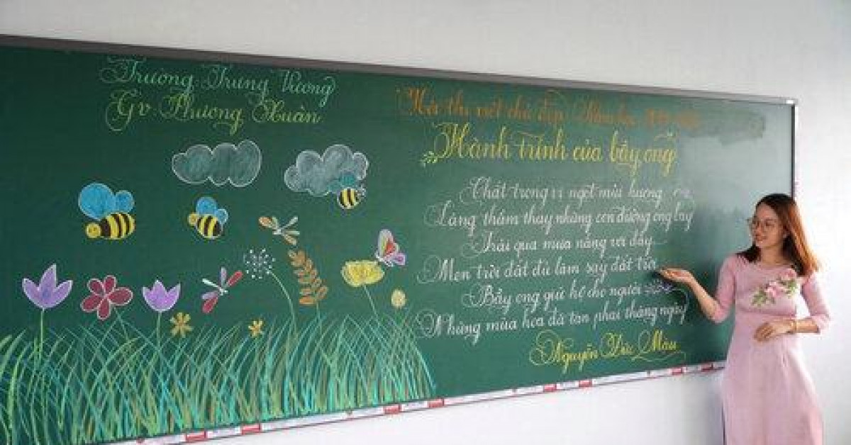 Cô giáo Quảng Trị viết chữ đẹp như vẽ tranh gây sốt mạng xã hội
