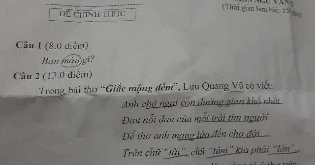 Đề văn lạ chỉ vỏn vẹn 3 từ khiến dân mạng vừa than khó vừa gật gù khen hay