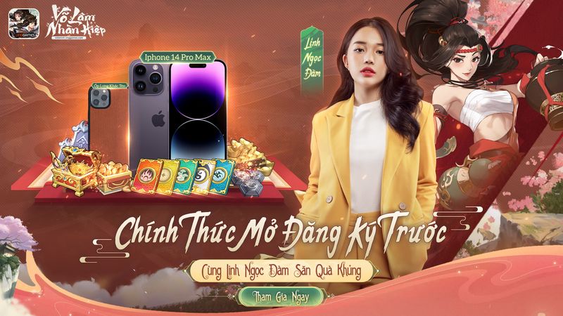 Mở “sạp xin xăm”, Võ Lâm Nhàn Hiệp VNG tặng luôn iPhone 14 Promax cho game thủ đăng ký sớm