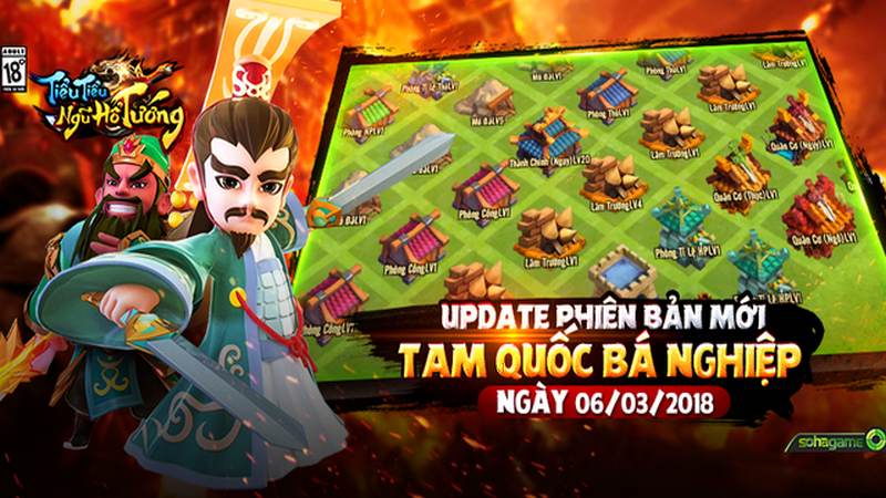 Tiểu Tiểu Ngũ Hổ Tướng tung update Tam Quốc Bá Nghiệp, tặng 300 Giftcode