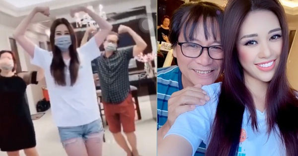 Phụ huynh điểm 10 của Hoa hậu Khánh Vân quẩy tưng bừng trên nền nhạc 