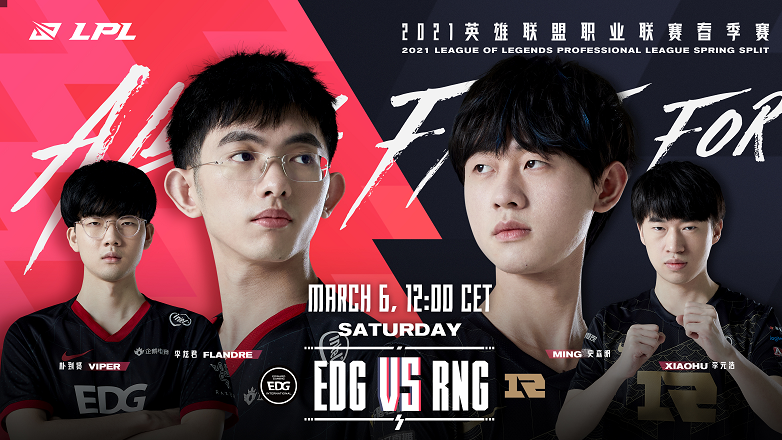 RNG vs EDG - Trận cầu đinh tranh ngôi vị đầu bảng LPL hôm nay