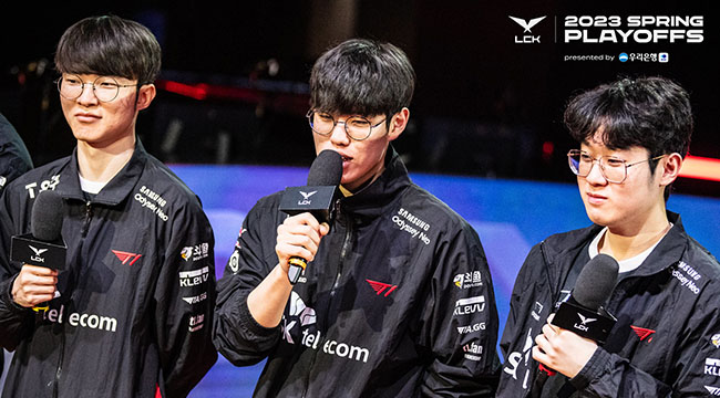 T1 LCK Media Day: Gumayusi tự tin giỏi hơn Peyz và Aiming, Faker hứa sẽ chơi Jump King sau khi vô địch