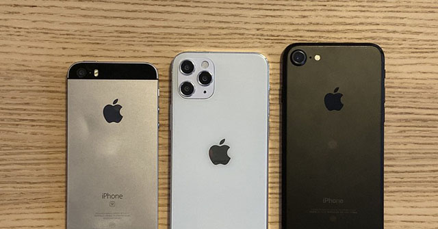 iPhone 12 5,4 inch so kè kích thước cùng iPhone 7 và SE gốc