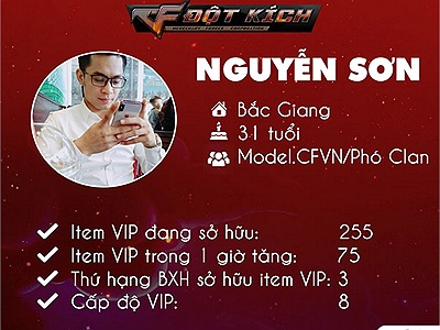 Tăng 75 Vip trong 1 đêm, game thủ Sơnđẹptrai là ai?